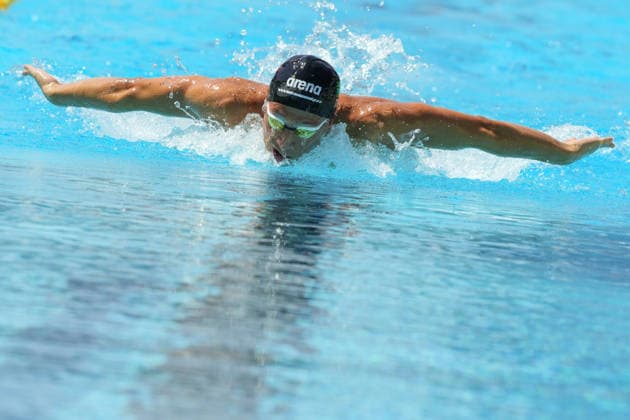 Andrea Camozzi of Italy 100m Butterfly Men Heats during the 62nd Settecolli swimming meeting at Stadio del Nuoto in Rome (Italy), June 26, 2026. antoniettaxbaldassarre
