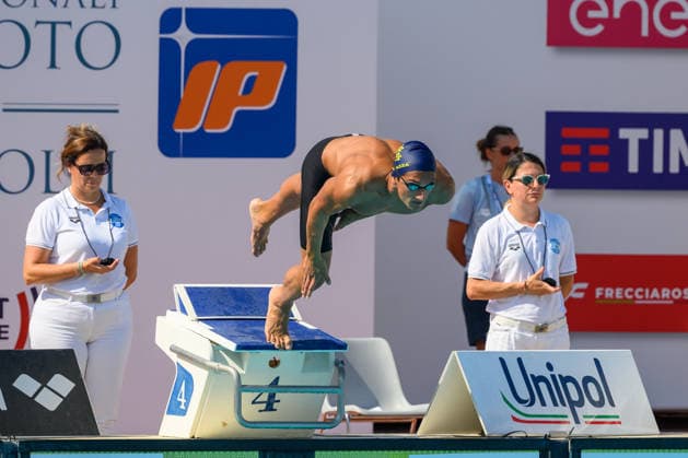 Alberto Ferrazza of Italy competes in the 400m Freestyle Men Heats during the 62nd Settecolli swimming meeting at Stadio del Nuoto in Rome (Italy), June 26, 2026. andreaxstaccioli