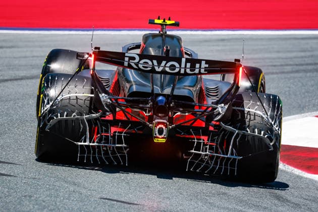 F1 - AUSTRIAN GRAND PRIX 2026 Aero aerodynamism, aerodynamic, aerodynamics rake sensors sensor on the Audi F1 Team R26, mechanical detail during the Formula 1 Austrian Grand Prix 2026, 8th round of the 2026 Formula One World Championship, WM, Weltmeisterschaft from June 26 to 28, 2026 on the Red Bull Ring, in Spielberg, Austria - SpielbergAustria  Copyright: xFLORENTxGOODENx