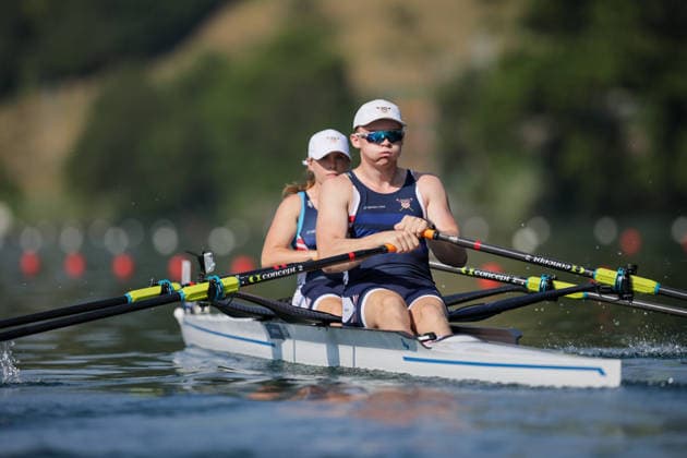 RECORD DATE NOT STATED 26th June 2026; Lucerne, Switzerland; World Rowing Cup Day One; the United States - PR2 Mixed Double Sculls (PR2 Mix2x) - Heat 1 AnthonyxBenoit