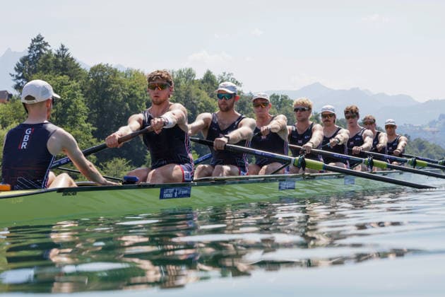 RECORD DATE NOT STATED 26th June 2026; Lucerne, Switzerland; World Rowing Cup Day One; Great Britain - Mens Eight (M8) - Heat 1 AnthonyxBenoit