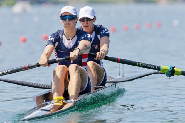 RECORD DATE NOT STATED 26th June 2026; Lucerne, Switzerland; World Rowing Cup Day One; the United States - Womens Pair (W2-) - Heat 2 AnthonyxBenoit