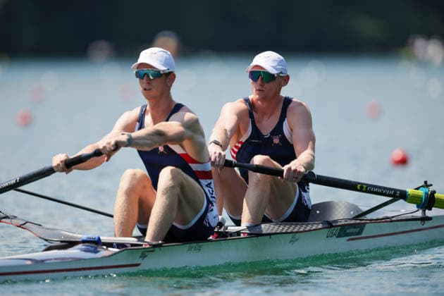 RECORD DATE NOT STATED 26th June 2026; Lucerne, Switzerland; World Rowing Cup Day One; the United States - Mens Pair (M2-) - Heat 1 AnthonyxBenoit