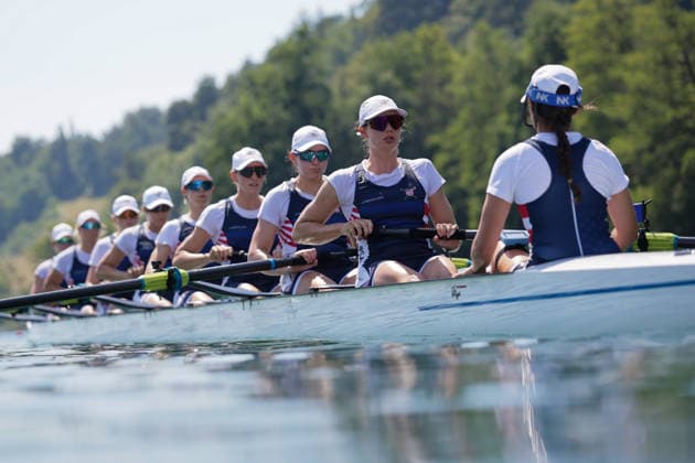 RECORD DATE NOT STATED 26th June 2026; Lucerne, Switzerland; World Rowing Cup Day One; the United States - Womens Eight (W8) - Heat 1 AnthonyxBenoit