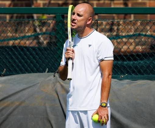 Collignon s coach Steve Darcis and pictured during the afternoon training session the preparations ahead of the Wimbledon grand slam tennis tournament in London, Britain, Friday 26 June 2026. The main tournament is starting on Monday 29th June. BENOITxDOPPAGNE  x179396034x