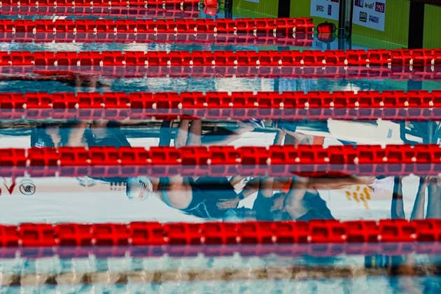 Athlets start at the 62 th Trofeo Settecolli at Foro Italico in Rome, Italy Friday, June 26, 2026. - swimming .  Copyright: xGianxMattiaxD Alberto LaPressex