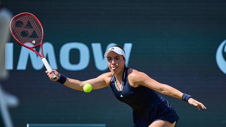 June 26, 2026, Bad Homburg, Hessen, Germany: Elena-Gabriela Ruse of Romania returns with forehand during the BAD HOMBURG OPEN powered by SOLARWATTT- WTA500 - Womens Tennis, 26.6.2026 in Bad Homburg (Tennis-Club Bad Homburg), Germany Tennis 2026: WTA, Tennis Damen Bad Hombug Open: Semifinal Singles: MUCHOVA Vs RUSE  - ZUMAs343 20260626_zsp_s343_015 Copyright: xMathiasxSchulzx
