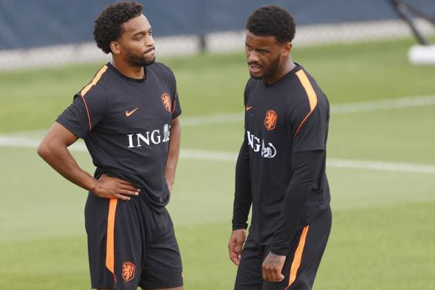 KANSAS CITY, 26-06-2026, KC Current Training Facility , Training of the Netherlands team, the day after their match against Tunesia. Picture shows Quinten Timber and Jorrel Hato Netherlands training at KC Current (World Cup 2026)  x204662850x Copyright: