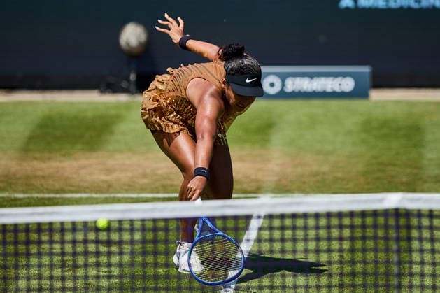 June 26, 2026, Bad Homburg, Hessen, Germany: Naomi Osaka of Japan returns with backhand during the BAD HOMBURG OPEN powered by SOLARWATTT- WTA500 - Womens Tennis, 26.6.2026 in Bad Homburg (Tennis-Club Bad Homburg), Germany Tennis 2026: WTA, Tennis Damen Bad Hombug Open: Semifinal Singles: OSAKA 6:3 6:3 WANG  - ZUMAs343 20260626_zsp_s343_055 Copyright: xMathiasxSchulzx