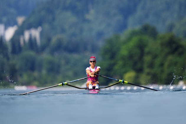 LUCERNE, SWITZERLAND - JUNE 26: Kenia Lechuga Alanis (Mexico) competing in the Lightweight Women s Single Sculls during the Lucerne Regatta - World Rowing Cup III at the Rotsee on June 26, 2026 in Lucerne, Switzerland. Lucerne Switzerland Copyright: xBEAUTIFULxSPORTS TobiasxLacknerx