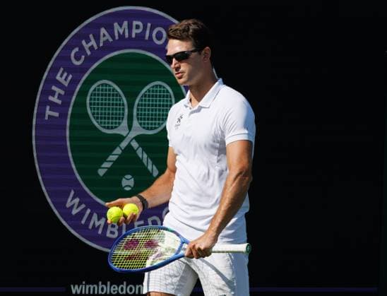 Mertens partner Christopher Heyman pictured during the preparations ahead of the Wimbledon grand slam tennis tournament in London, Britain, Friday 26 June 2026. The main tournament is starting on Monday 29th June. BENOITxDOPPAGNE  x179416189x