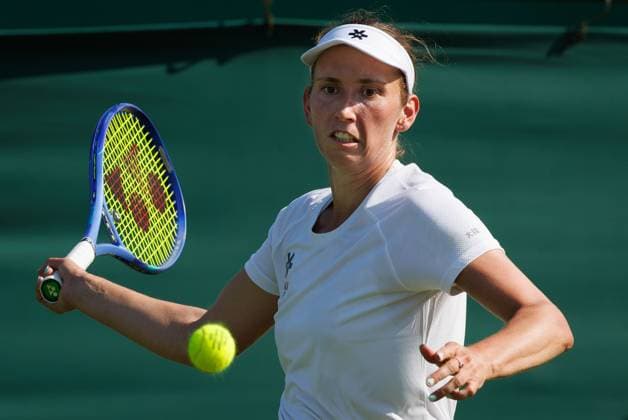 Belgian Elise Mertens pictured in action during the afternoon training session during the preparations ahead of the Wimbledon grand slam tennis tournament in London, Britain, Friday 26 June 2026. The main tournament is starting on Monday 29th June. BENOITxDOPPAGNE  x179416265x
