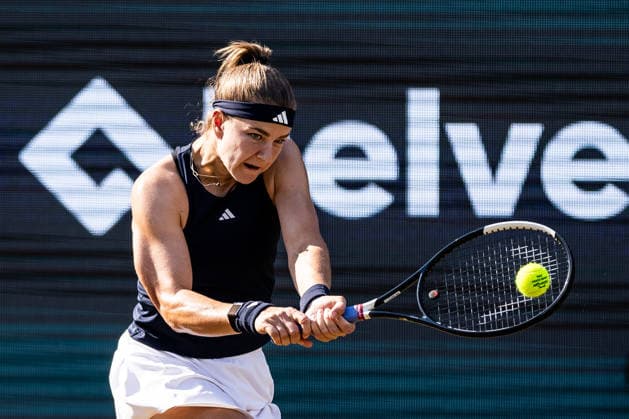 BAD HOMBURG, GERMANY - JUNE 26: Karolina Muchova (CZE) during the Bad Homburg Open powered by Solarwatt Singles match between Elena-Gabriela Ruse (ROU) vs Karolina Muchova (CZE) at Kurpark Bad Homburg on June 26, 2026 in Bad Homburg, Germany. Hessen Germany Copyright: xSteffiexWunderlx