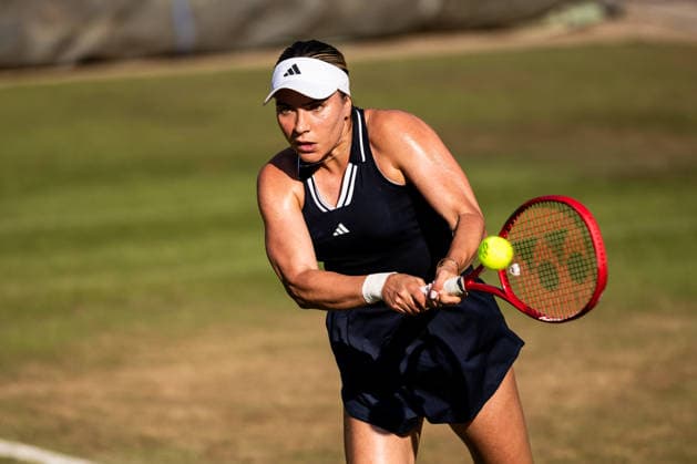 BAD HOMBURG, GERMANY - JUNE 26: Elena-Gabriela Ruse (ROU) during the Bad Homburg Open powered by Solarwatt Singles match between Elena-Gabriela Ruse (ROU) vs Karolina Muchova (CZE) at Kurpark Bad Homburg on June 26, 2026 in Bad Homburg, Germany. Hessen Germany Copyright: xSteffiexWunderlx