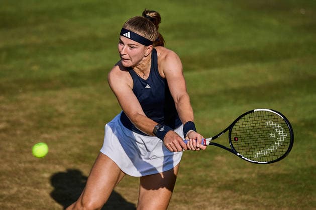June 26, 2026, Bad Homburg, Hessen, Germany: Karolina Muchova of Czech Republic returns with backhand during the BAD HOMBURG OPEN powered by SOLARWATTT- WTA500 - Womens Tennis, 26.6.2026 in Bad Homburg (Tennis-Club Bad Homburg), Germany Tennis 2026: WTA, Tennis Damen Bad Hombug Open: Semifinal Singles: MUCHOVA 6:4 6:4 RUSE  - ZUMAs343 20260626_zsp_s343_065 Copyright: xMathiasxSchulzx