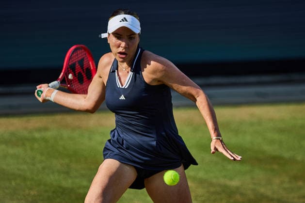June 26, 2026, Bad Homburg, Hessen, Germany: Elena-Gabriela Ruse of Romania returns with forehand during the BAD HOMBURG OPEN powered by SOLARWATTT- WTA500 - Womens Tennis, 26.6.2026 in Bad Homburg (Tennis-Club Bad Homburg), Germany Tennis 2026: WTA, Tennis Damen Bad Hombug Open: Semifinal Singles: MUCHOVA 6:4 6:4 RUSE  - ZUMAs343 20260626_zsp_s343_077 Copyright: xMathiasxSchulzx