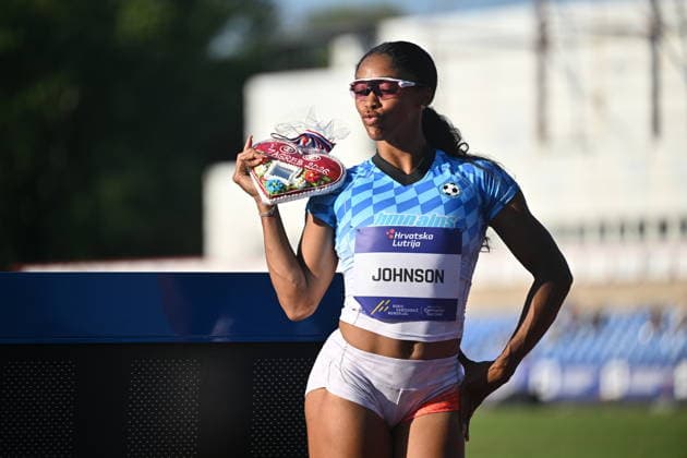 Zagreb, 260626. Sportski park Mladost. Zagreb Meeting, 76th Boris Hanzekovic memorial. In the photo: Alaysha Johnson, winner. Photo: Damir Krajac CROPIX Zagreb Croatia Copyright: xxDamirxKrajacx dk_zagreb_meeting130-260626