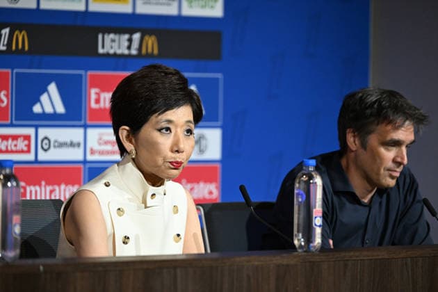 Footbal : Olympique Lyonnais - press conference, PK, Pressekonferenz - Michele Kang A few days after appearing before the DNCG and the announcement of Michele Kang™s takeover, OL held a press conference featuring American Michele Kang President of Olympique Lyonnais alongside General Manager Michael Gerlinger. Lyon, June 26, 2026. LYONFrance  Copyright: xMouradxAllilix