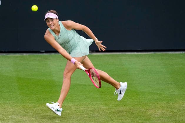 Lexus Eastbourne Open - Day Five Tatjana Maria of Germany competes against third seed Jelena Ostapenko of Latvia during their semifinal match at the 2026 Lexus Eastbourne Open Women s tennis tournament at the Devonshire Park Lawn Tennis Club in Eastbourne, England, on June 26, 2026. Eastbourne United Kingdom  Copyright: xOwenxHammondx originalFilename:hammond-2026lexu260626_npCAs.jpg