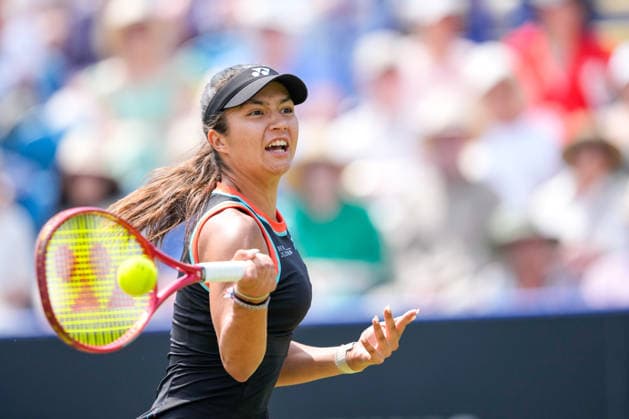 Lexus Eastbourne Open - Day Five Petra Marcinko of Croatia competes during her semifinal match against second seed Madison Keys of the United States at the 2026 Lexus Eastbourne Open Women s tennis tournament at the Devonshire Park Lawn Tennis Club in Eastbourne, England, on June 26, 2026. Eastbourne United Kingdom  Copyright: xOwenxHammondx originalFilename:hammond-2026lexu260626_npYdW.jpg