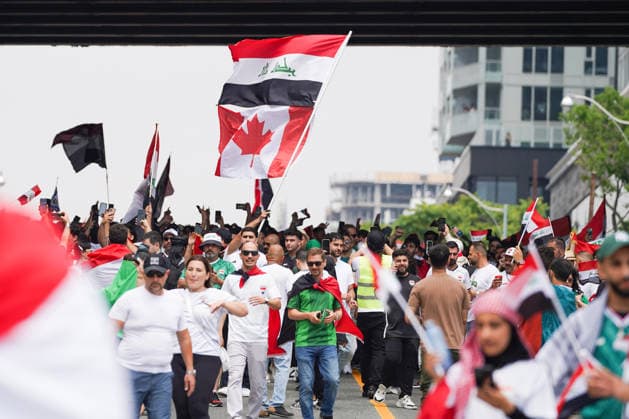 Senegal v Iraq - 2026 FIFA World Cup, WM, Weltmeisterschaft, Fussball Group I Iraqi fans arriving to the Toronto stadium before the 2026 FIFA World Cup Group I match between Senegal and Iraq at Toronto Stadium. on June 26, 2026 in Toronto, Canada. (Photo by Leonardo Ramirez Eyepix Group) Copyright: xLeonardoxRamirezx xEyepixxGroupx LR26062026-09792
