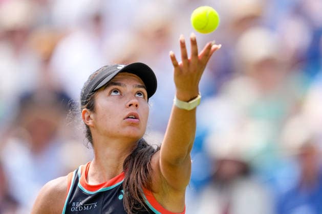 Lexus Eastbourne Open - Day Five Petra Marcinko of Croatia competes during her semifinal match against second seed Madison Keys of the United States at the 2026 Lexus Eastbourne Open Women s tennis tournament at the Devonshire Park Lawn Tennis Club in Eastbourne, England, on June 26, 2026. Eastbourne United Kingdom  Copyright: xOwenxHammondx originalFilename:hammond-2026lexu260626_nptIv.jpg