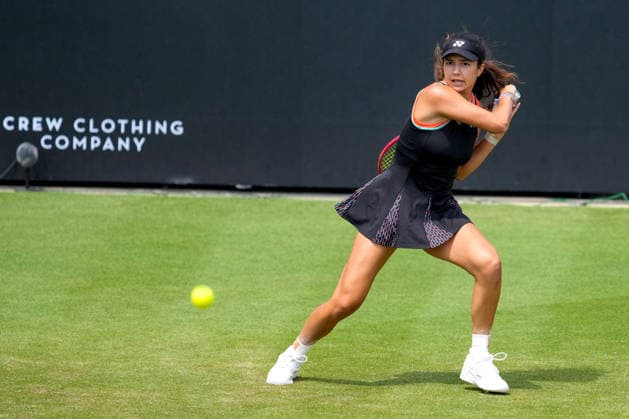 Lexus Eastbourne Open - Day Five Petra Marcinko of Croatia competes during her semifinal match against second seed Madison Keys of the United States at the 2026 Lexus Eastbourne Open Women s tennis tournament at the Devonshire Park Lawn Tennis Club in Eastbourne, England, on June 26, 2026. Eastbourne United Kingdom  Copyright: xOwenxHammondx originalFilename:hammond-2026lexu260626_npbFH.jpg