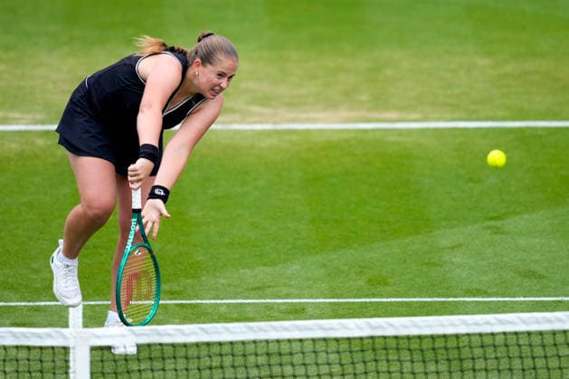 Lexus Eastbourne Open - Day Five Jelena Ostapenko of Latvia competes against Tatjana Maria of Germany during their semifinal match at the 2026 Lexus Eastbourne Open Women s tennis tournament at the Devonshire Park Lawn Tennis Club in Eastbourne, England, on June 26, 2026. Eastbourne United Kingdom  Copyright: xOwenxHammondx originalFilename:hammond-2026lexu260626_npZgc.jpg