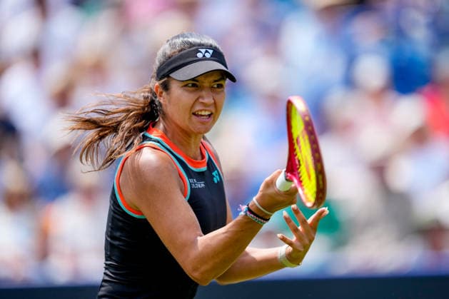 Lexus Eastbourne Open - Day Five Petra Marcinko of Croatia competes during her semifinal match against second seed Madison Keys of the United States at the 2026 Lexus Eastbourne Open Women s tennis tournament at the Devonshire Park Lawn Tennis Club in Eastbourne, England, on June 26, 2026. Eastbourne United Kingdom  Copyright: xOwenxHammondx originalFilename:hammond-2026lexu260626_nph4B.jpg