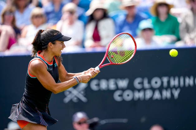 Lexus Eastbourne Open - Day Five Petra Marcinko of Croatia competes during her semifinal match against second seed Madison Keys of the United States at the 2026 Lexus Eastbourne Open Women s tennis tournament at the Devonshire Park Lawn Tennis Club in Eastbourne, England, on June 26, 2026. Eastbourne United Kingdom  Copyright: xOwenxHammondx originalFilename:hammond-2026lexu260626_npzaR.jpg