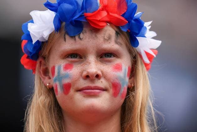 Norway fan ahead of kick-off Norway v France, 2026 FIFA World Cup, WM, Weltmeisterschaft, Fussball Group I, Football, Boston Stadium, Foxborough, Massachusetts, USA - 26 Jun 2026Foxborough Boston Stadium Massachusetts (MA) United States of America EDITORIAL USE ONLY No use with unauthorised audio, video, data, fixture lists, club league logos or live services. Online in-match use limited to 120 images, no video emulation. No use in betting, games or single club league player publications.  Copyright: xIsmaelxAdnan Shutterstockx 16964355v