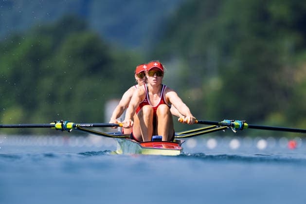 LUCERNE, SWITZERLAND - JUNE 26: Salome Ulrich and Fabienne Schweizer of Switzerland competing in the Women s Double Sculls during the Lucerne Regatta - World Rowing Cup III at the Rotsee on June 26, 2026 in Lucerne, Switzerland. Copyright: xBEAUTIFULxSPORTS TobiasxLacknerx
