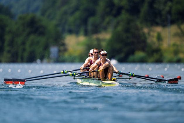 LUCERNE, SWITZERLAND - JUNE 26: Jasper Angl, Benedict Eggeling, Rene Schmela and Mark Hinrichs of Germany competing in the Men s Four during the Lucerne Regatta - World Rowing Cup III at the Rotsee on June 26, 2026 in Lucerne, Switzerland. Copyright: xBEAUTIFULxSPORTS TobiasxLacknerx