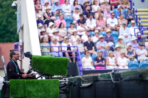 Lexus Eastbourne Open - Day Five TV broadcast cameras feature camouflage at the 2026 Lexus Eastbourne Open Women s tennis tournament at the Devonshire Park Lawn Tennis Club in Eastbourne, England, on June 26, 2026. Eastbourne United Kingdom  Copyright: xOwenxHammondx originalFilename:hammond-2026lexu260626_nplcq.jpg