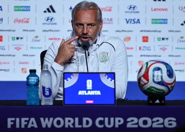 FIFA World Cup, WM, Weltmeisterschaft, Fussball 2026 - DR Congo press conference, PK, Pressekonferenz The Democratic Republic of the Congo™s national soccer team head coach Sebastien Desabre attends a press conference in Atlanta, Georgia, USA, 26 June 2026. DR Congo will face Uzbekistan on 27 June in a FIFA World Cup 2026 group K match. ATLANTA United States  Copyright: xRONALDxWITTEKx