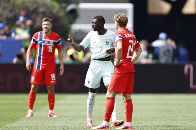 FOXBOROUGH - Ousmane Dembele of France celebrates the 0-1 during the 2026 FIFA World Cup, WM, Weltmeisterschaft, Fussball Group I match between Norway and France at Boston Stadium on June 26, 2026, in Foxborough, United States. MAURICE VAN STEEN ANP FIFA World Cup 2026 2026 xVIxANPxSportx xMauricexvanxSteenxIVx 562090244 originalFilename: 562090244.jpg