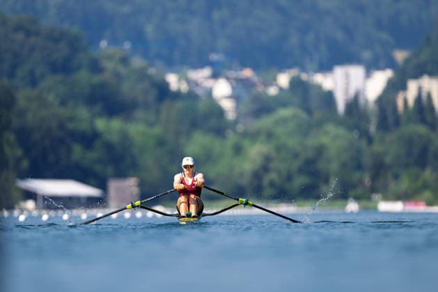 LUCERNE, SWITZERLAND - JUNE 26: Alexandra Foester of Germany competing in the Women s Single Sculls during the Lucerne Regatta - World Rowing Cup III at the Rotsee on June 26, 2026 in Lucerne, Switzerland. Lucerne Switzerland Copyright: xBEAUTIFULxSPORTS TobiasxLacknerx