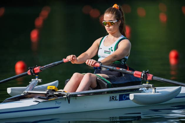 LUCERNE, SWITZERLAND - JUNE 26: Katie O brien (Ireland) competing in the Pr1 Women s Single Sculls during the Lucerne Regatta - World Rowing Cup III at the Rotsee on June 26, 2026 in Lucerne, Switzerland. Lucerne Switzerland Copyright: xBEAUTIFULxSPORTS TobiasxLacknerx