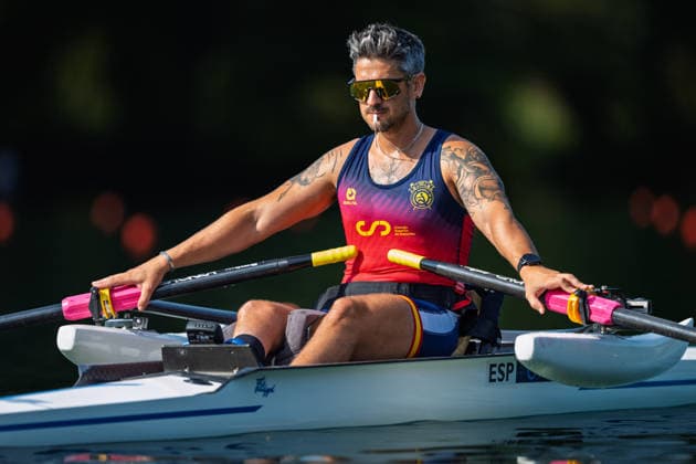LUCERNE, SWITZERLAND - JUNE 26: Javier Garcia Martinez (Spain) competing in the Pr1 Men s Single Sculls during the Lucerne Regatta - World Rowing Cup III at the Rotsee on June 26, 2026 in Lucerne, Switzerland. Lucerne Switzerland Copyright: xBEAUTIFULxSPORTS TobiasxLacknerx