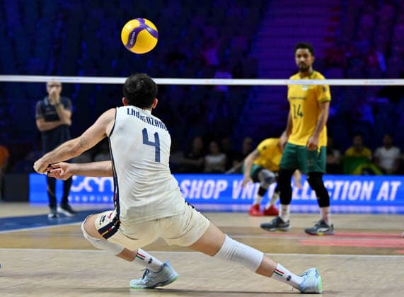 LJUBLJANA, SLOVENIA - JUNE 26: Gabriele Laurenzano of Italy during the FIVB Men s Volleyball Nations League match between Brazil and Italy at Arena Stozice, Ljubljana on June 26, 2026 in Ljubljana, Slovenia. (Photo by Igor Kupljenik Sports Press Photo).  Copyright: xIgorxKupljenikx xSPPx Sportspressphoto_SPR177548