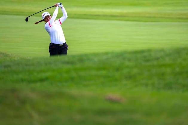 June 26, 2026, Chaska, Minnesota, United States: WEI LING HSU watches her shot at hole eleven. This is the second day of the 2026 KPMG WomenÃ¢â‚¬â ¢s PGA, Golf Herren Championship at Hazeltine National Golf Course in Chaska Minnesota. Chaska United States - ZUMAt166 20260626_zsp_t166_029 Copyright: xMichaelxTurnerx