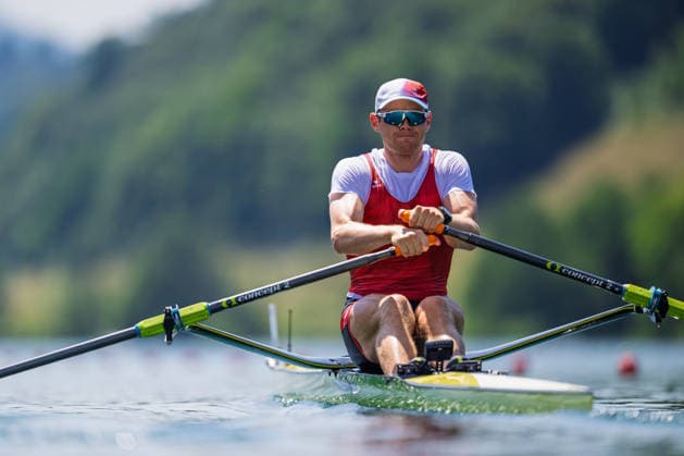 LUCERNE, SWITZERLAND - JUNE 26: Kai Schaetzle of Switzerland competing in the Men s Single Sculls during the Lucerne Regatta - World Rowing Cup III at the Rotsee on June 26, 2026 in Lucerne, Switzerland. Lucerne Switzerland Copyright: xBEAUTIFULxSPORTS TobiasxLacknerx