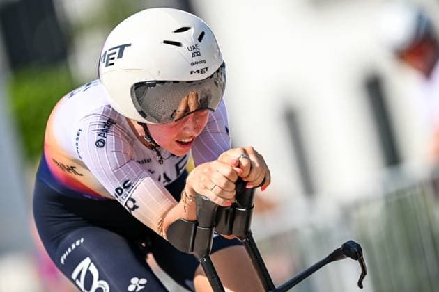 Elite Women Febe Jooris pictured in action during the women s elite individual road time trial race (20,5km) at the Belgian Cycling Championships, in Maarkedal, on Friday 26 June 2026. DAVIDxPINTENS  x179437852x