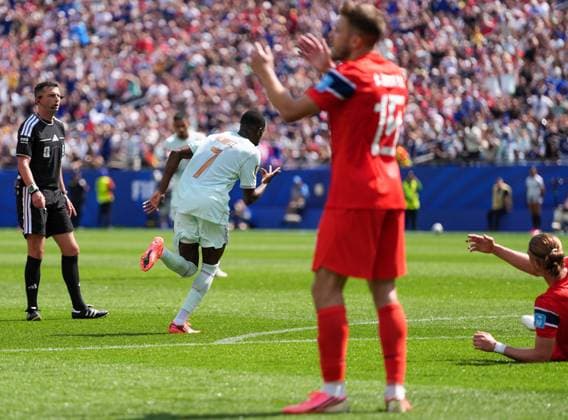 Ousmane DembÃ lÃ of France celebrates scoring his hat trick Norway v France, 2026 FIFA World Cup, WM, Weltmeisterschaft, Fussball Group I, Football, Boston Stadium, Foxborough, Massachusetts, USA - 26 Jun 2026Foxborough Boston Stadium Massachusetts (MA) United States of America EDITORIAL USE ONLY No use with unauthorised audio, video, data, fixture lists, club league logos or live services. Online in-match use limited to 120 images, no video emulation. No use in betting, games or single club league player publications.  Copyright: xIsmaelxAdnan Shutterstockx 16964355bm