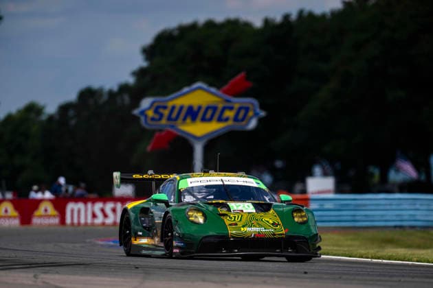 AUTO - 6 HOURS OF THE GLEN 2026 120 ADELSON Adam (usa), ILOTT Callum (gbr), SARGENT Tom (aus), Wright Motorsports, Porsche 911 GT3 R (992.2), action during the Six Hours of the Glen 2026, 6th round of the 2026 IMSA WeatherTech SportsCar Championship, from June 26 to 28 on the Watkins Glen International in Watkins Glen, New York, United States of America - Watkins GlenUnited States  Copyright: xFabrizioxBoldonix