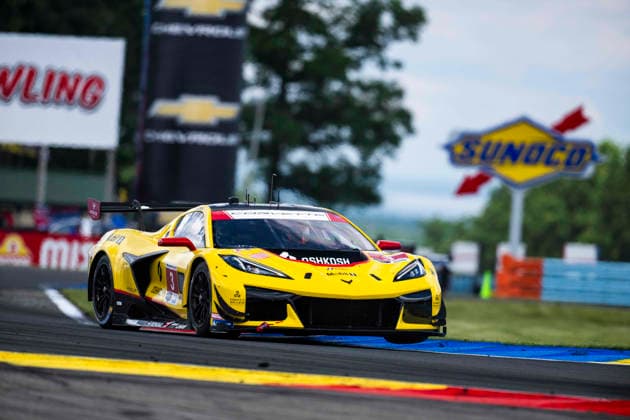 AUTO - 6 HOURS OF THE GLEN 2026 03 GARCIA Antonio (esp), SIMS Alexander (gbr), Corvette Racing by Pratt Miller Motorsports, Chevrolet Corvette Z06 GT3.R, action during the Six Hours of the Glen 2026, 6th round of the 2026 IMSA WeatherTech SportsCar Championship, from June 26 to 28 on the Watkins Glen International in Watkins Glen, New York, United States of America - Watkins GlenUnited States  Copyright: xFabrizioxBoldonix