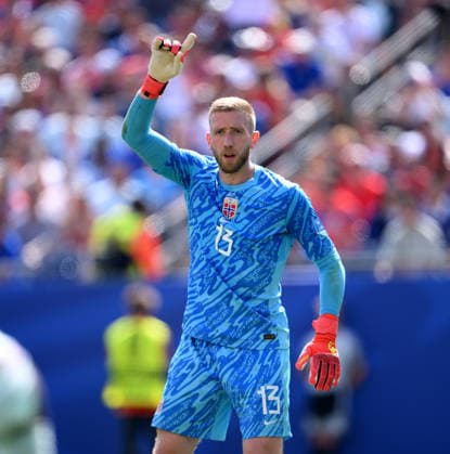 Fussball FIFA WM 2026 Vorrunde Gruppe I in Boston Norwegen - Frankreich 26.06.2026 Torwart Egil Selvik (Norwegen) *** Soccer: 2026 FIFA World Cup, Group I Preliminary Round in Boston: Norway vs. France, June 26, 2026. Goalkeeper: Egil Selvik (Norway)