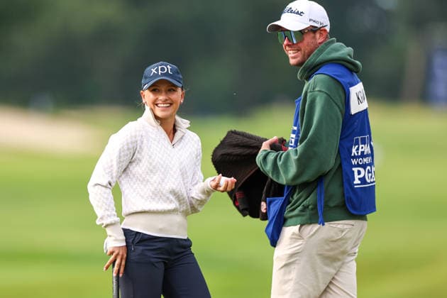 Aline Krauter of Germany reacts on the second hole during the second round of the 2026 KPMG Women s PGA, Golf Herren Championship at Hazeltine National Golf Club on June 26, 2026 in Chaska, Minnesota. CSM. Golf 2026: KPMG Women s PGA Championship Round Two  - ZUMAc04_ 20260626_zma_c04_008 Copyright: xStevenxGarciax