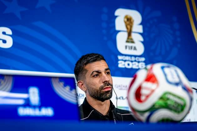 DALLAS - Noor Al-Rawabdeh of Jordan during the 2026 World Cup, Jordan MD-1 press conference, PK, Pressekonferenz at AT&T Stadium on June 26, 2026, in Dallas, United States. (Photo by Stefan Koops EYE4IMAGES DeFodi Images) - *** DALLAS: Noor Al Rawabdeh of Jordan during the 2026 World Cup, Jordan MD 1 press conference at AT&T Stadium on June 26, 2026, in Dallas, United States. Photo by Stefan Koops, EYE4IMAGES, DeFodi Images