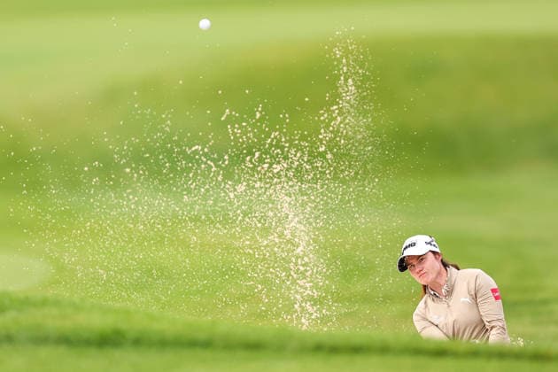 Aline Krauter of Germany hits her tee shot on the third tee during the second round of the 2026 KPMG Women s PGA, Golf Herren Championship at Hazeltine National Golf Club on June 26, 2026 in Chaska, Minnesota. CSM. Golf 2026: KPMG Women s PGA Championship Round Two  - ZUMAc04_ 20260626_zma_c04_054 Copyright: xStevenxGarciax